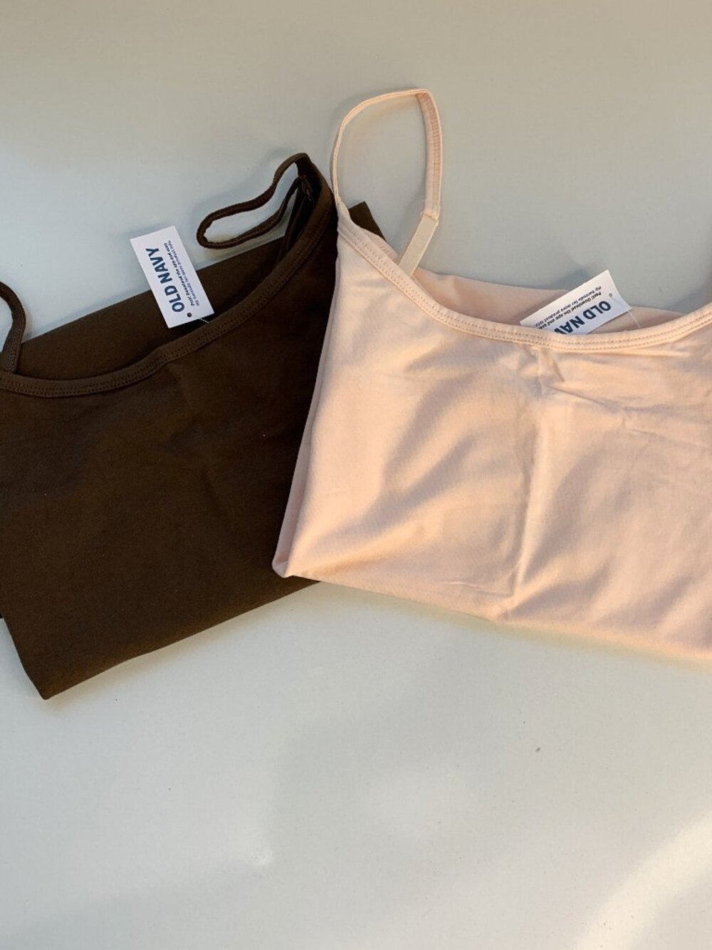 Old Navy 2 PC First Layer Fitted Cami Tank Top Brown & Light Pink Size 2X NEW
